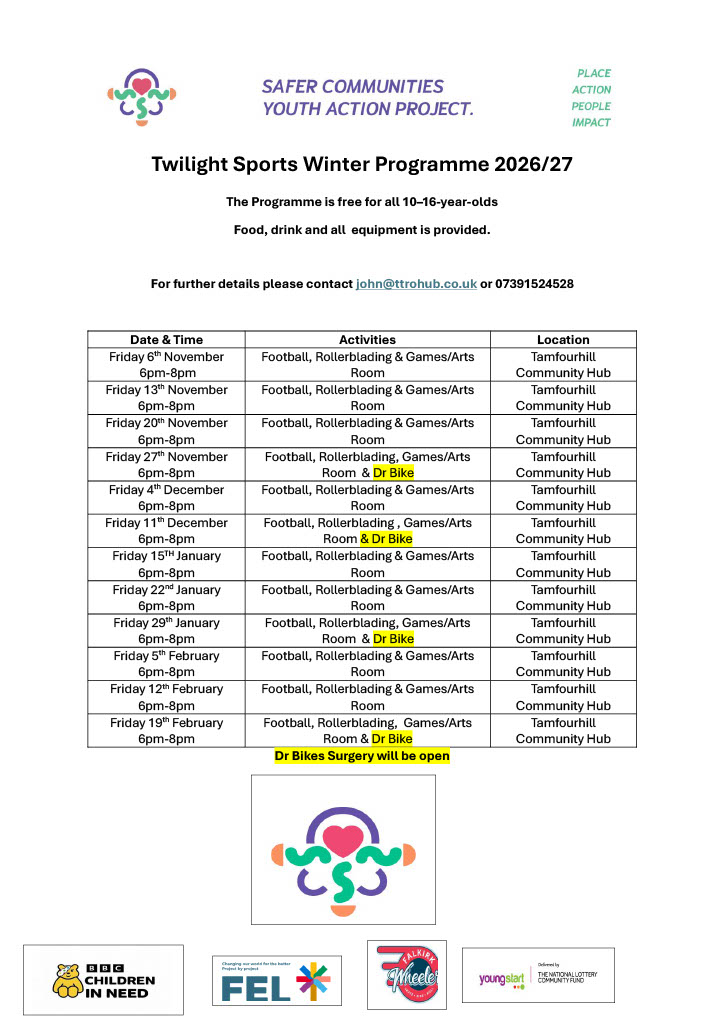 SCYAP Blog for October highlights the importance of spaces for young peoples language through the BBC Children in Need; Youth Club Dictionary campaign, also what's happening this Autumn with local young people and off course the return of the winter Twilight Sports Programme. 
